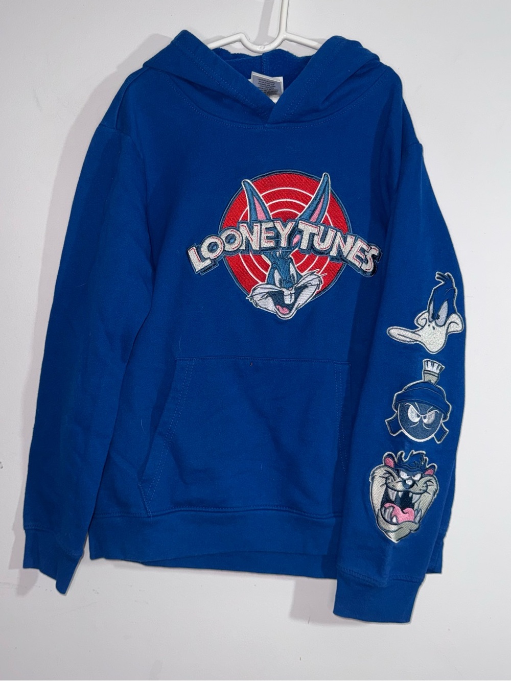 Looney Tunes Bugs Bunny Vintage Cartoon Graphic Hoodie Youth XXL 18 Blue Y2K